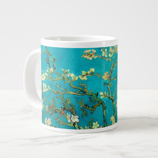 Taza De Café Grande Vincent Van Gogh Blossoming Almond Tree Floral Art (Izquierda)