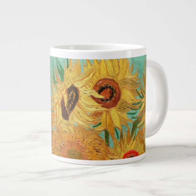Taza De Café Grande Vincent Van Gogh Doce Sunflowers In A Vase (Derecha)