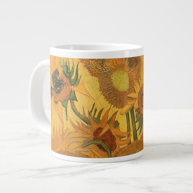 Taza De Café Grande Vincent van Gogh - Vase con quince girasoles (Izquierda)