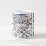 Taza De Café Grande Vintage Christmas, Snowscape con Winter Village<br><div class="desc">Ilustracion Vintage Victorian Era Feliz Navidad navideña diseño de temporada de invierno con un pueblo nevado. Un río helado recorre el bosque,  los árboles están cubiertos de nieve y el hielo y las montañas están a lo lejos. ¡Felices fiestas y saludos de temporada!</div>