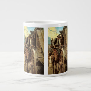 Taza De Café Grande Vintage Cowboys, El bandido admirable por NC Wyeth