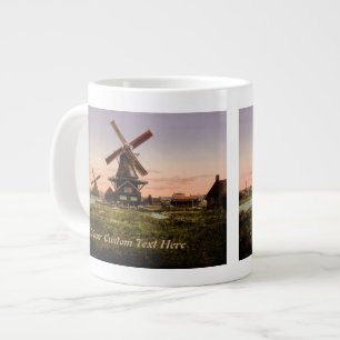 Taza De Café Grande Vintage Dutch Windmills personalizados mugs