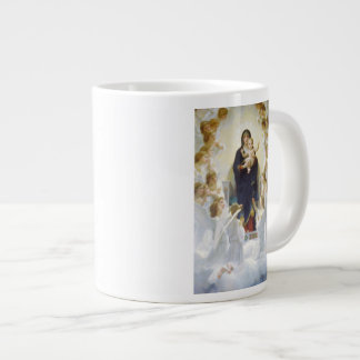 Taza De Café Grande Virgen María y Jesús con ángeles