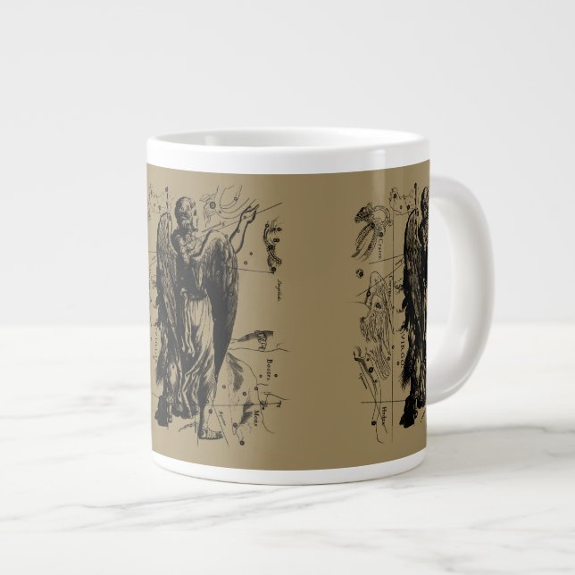 Taza De Café Grande Virgo Constellation Hevelius Etching Style (Derecha)
