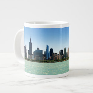 Taza De Café Grande Vista del horizonte de Chicago por el lago