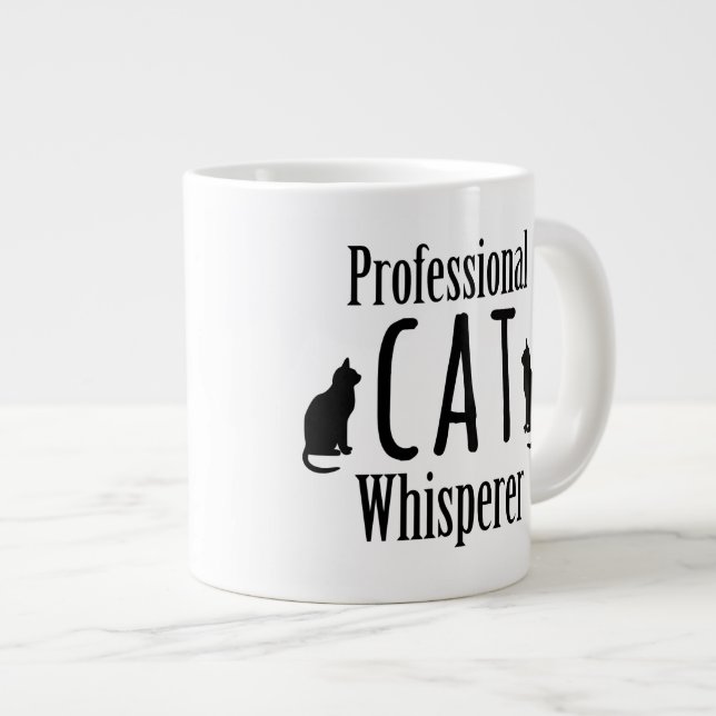 Taza De Café Grande Whisperer profesional del gato (Derecha)