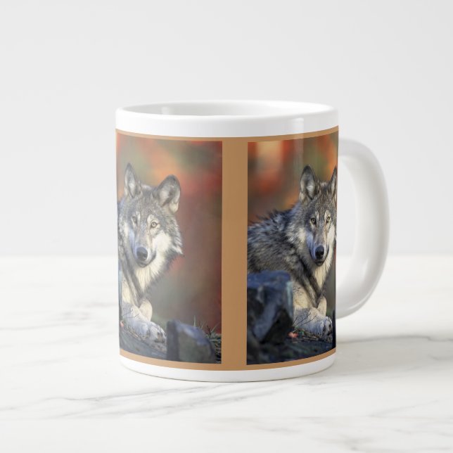 Taza De Café Grande Wolf Lovers Art (Derecha)