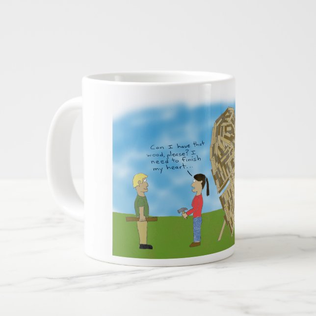 Taza De Café Grande Wooden Valentine Mug (Izquierda)