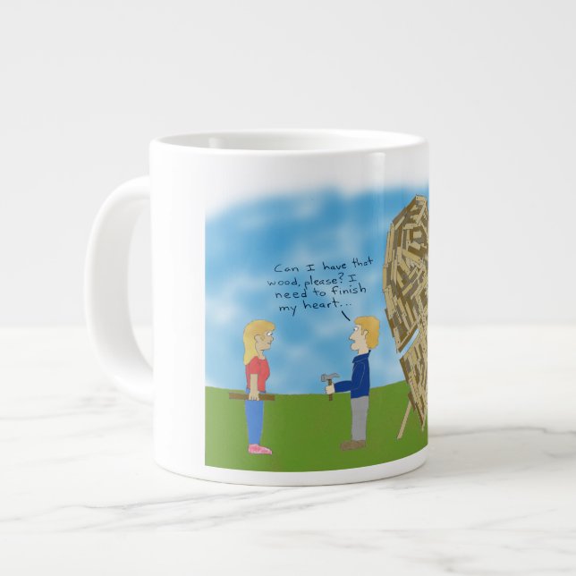 Taza De Café Grande Wooden Valentine Mug (Izquierda)
