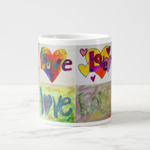 Taza De Café Grande XOXO Love Mosaic Collage Paintings Mug
