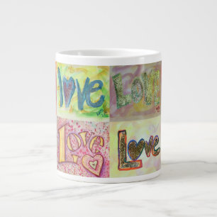 Taza De Café Grande XOXO Love Mosaic Collage Paintings Mug
