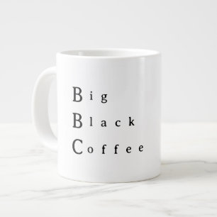 Taza de café grande y negra de BBC