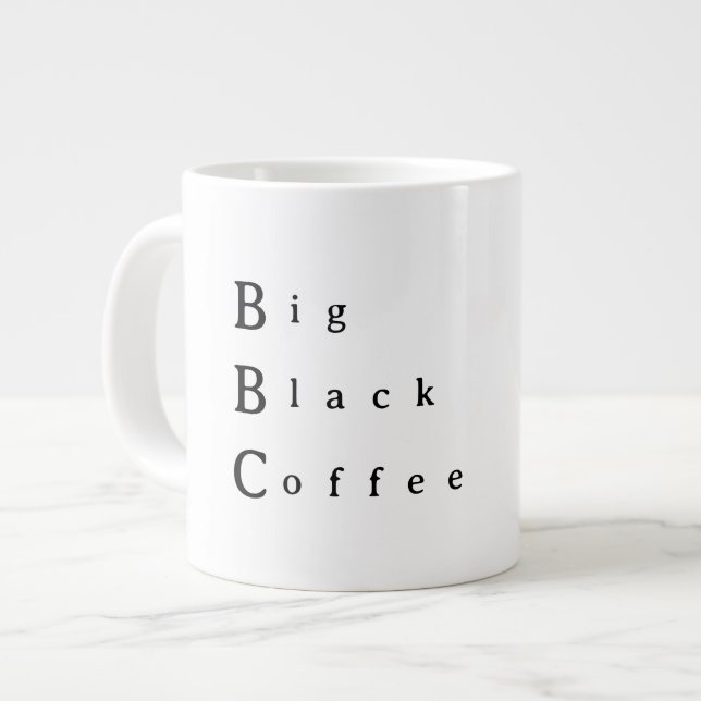 Taza de café grande y negra de BBC (Izquierda)