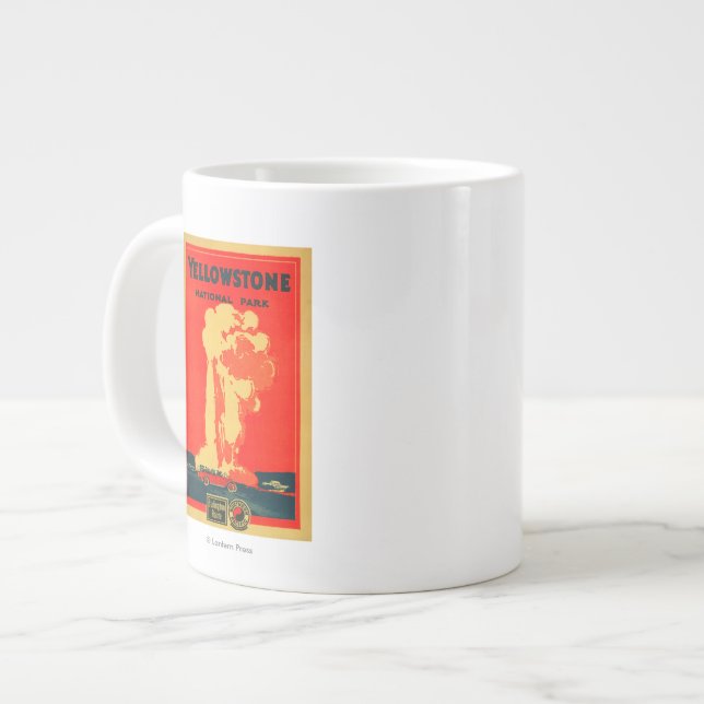 Taza De Café Grande Yellowstone, poster fiel viejo de la publicidad (Izquierda)