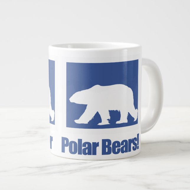 Taza De Café Grande Yo voto por osos polares - Mug (Derecha)