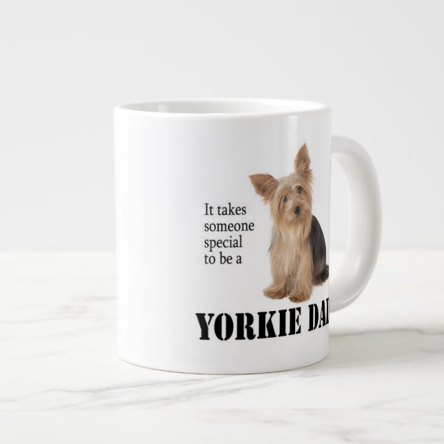 Taza De Café Grande Yorkie Dad Jumbo Mug (Derecha)