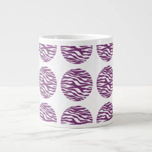 Taza De Café Grande Zebra Print Polka Dots Jumbo Mug
