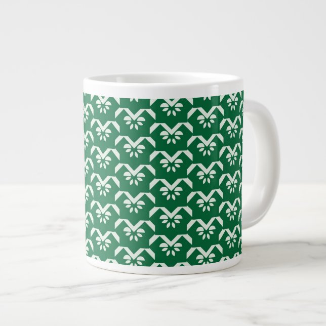 Taza De Café Grande Zigzag floral verde (Derecha)