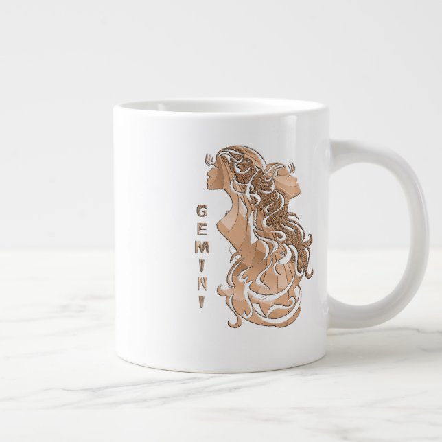 Taza De Café Grande Zodiaco de los géminis (Derecha)