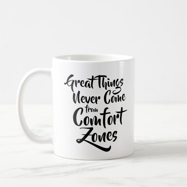 Taza De Café Grandes cosas que nunca vienen de la cita de las z (Izquierda)