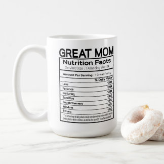 Taza De Café Grandes hechos nutricionales de mamá