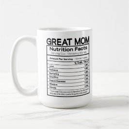 Taza De Café Grandes hechos nutricionales de mamá
