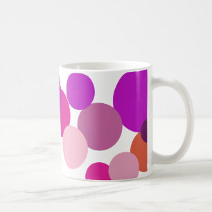 Taza De Café Grandes lunares de los 70 en púrpura