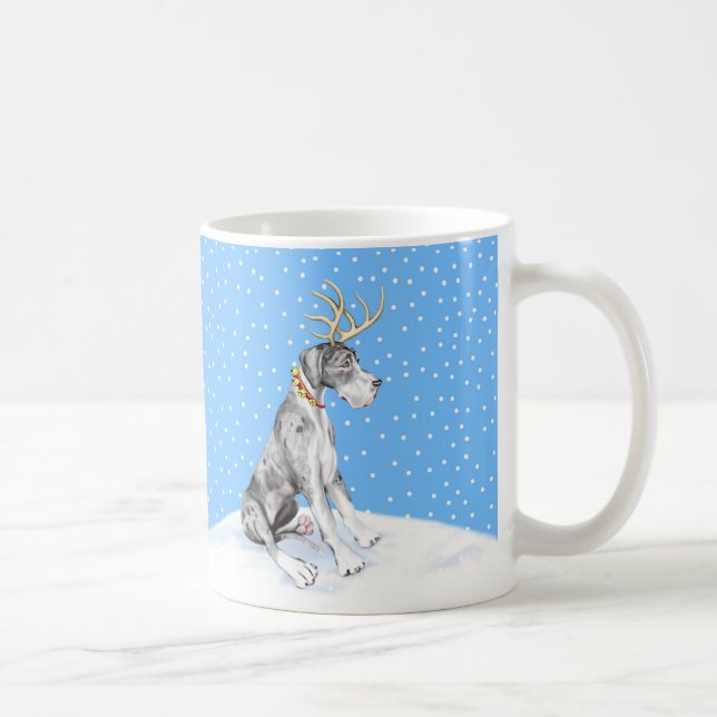 Taza De Café Grandes Navidades de renos daneses Merle UC (Derecha)