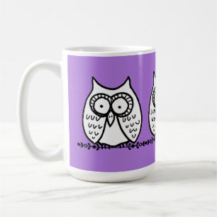 Taza De Café Grandes ojos tres búhos de dibujos animados Hallow