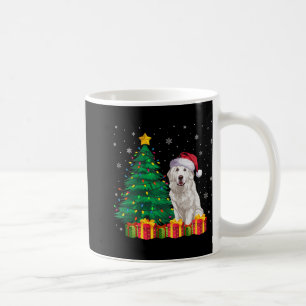 Taza De Café Grandes Pirineos Feo Navidades de Santa Hat ilumin