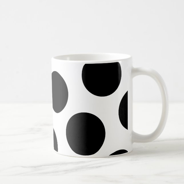 Taza De Café Grandes puntos diagonales negros (Derecha)