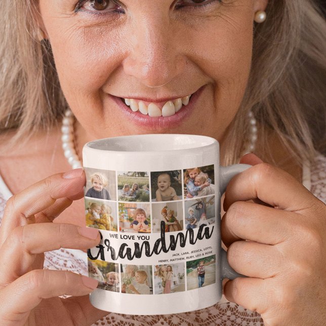 Taza De Café GRANDMA, Collage de fotos, nombres y regalo de pre (Subido por el creador)