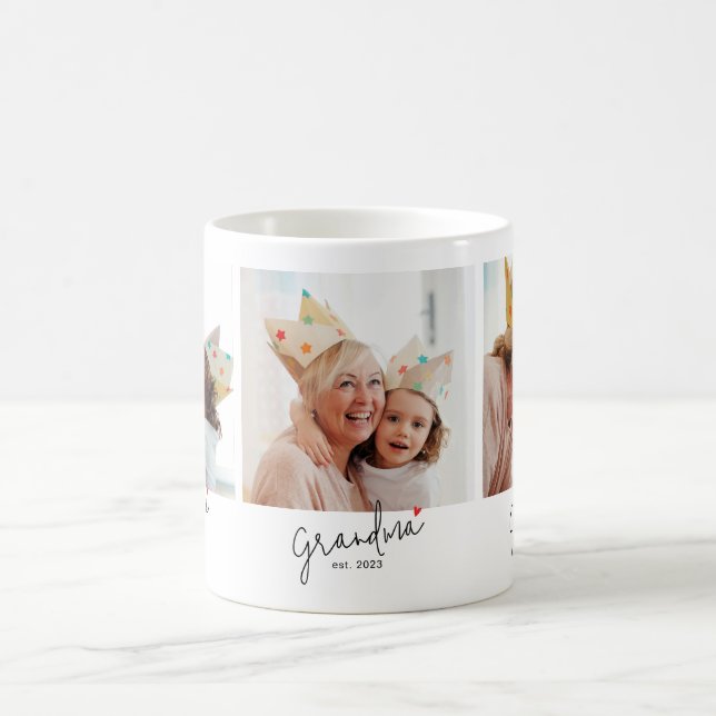 Taza De Café Grandma Established Script 3 Photo (Centro)