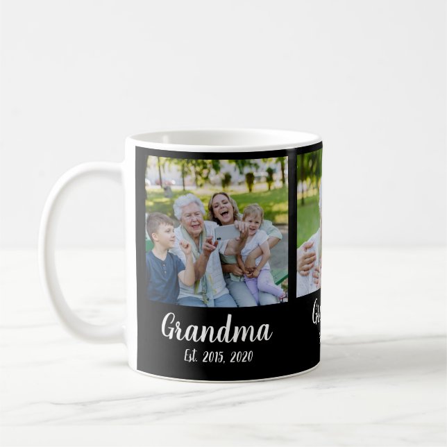 Taza De Café Grandma Established Script Black 3 Photo (Izquierda)