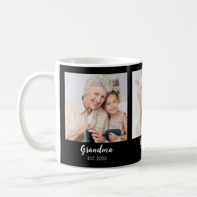 Taza De Café Grandma Established Script Black 3 Photo (Izquierda)