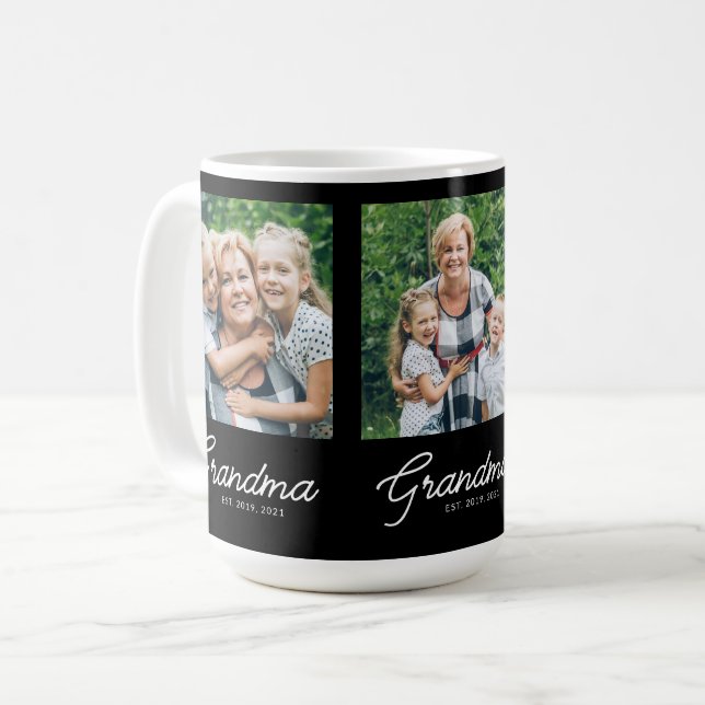Taza De Café Grandma Established Script Black 3 Photo (Anverso izquierdo)