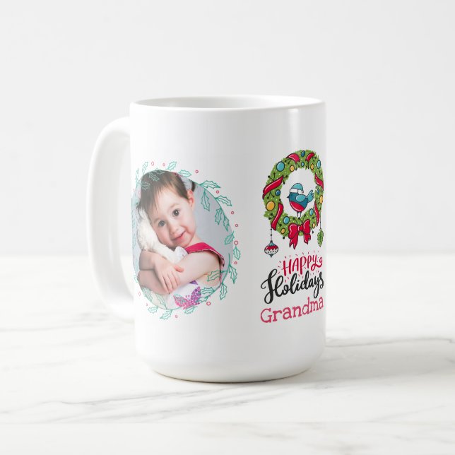 Taza De Café GRANDMA FOTO MUG - Navidades regalos nietos fotos (Anverso izquierdo)