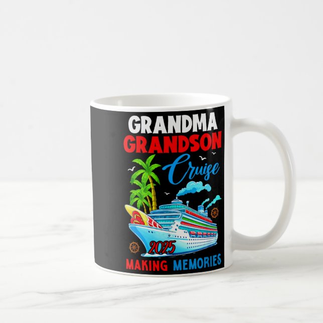Taza De Café Grandma Grandson Cruise 2025 Memories Christmas Fa (Derecha)