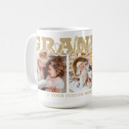 Taza De Café GRANDMA I Love You 3 Collage de fotos Gold