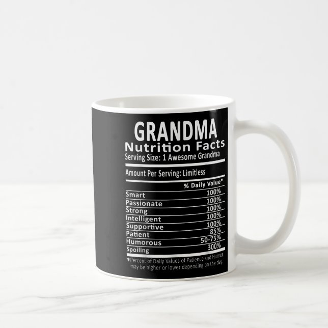 Taza De Café Grandma Nutrition Facts Halloween Thanksgiving Chr (Derecha)