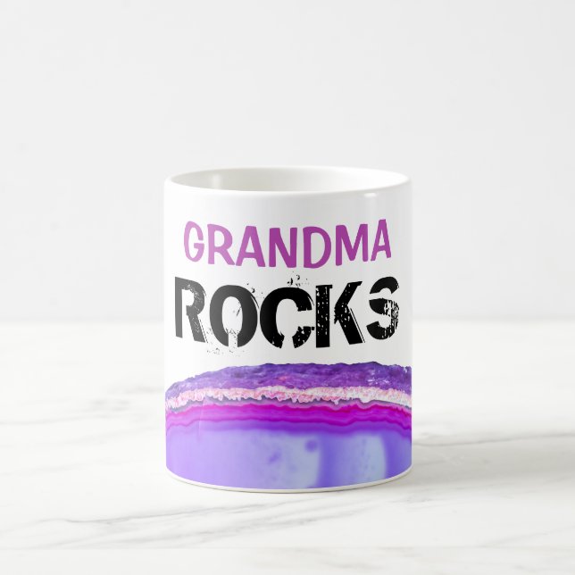 Taza De Café *~* GRANDMA ROCKS Pestaña de árido lapidario (Centro)