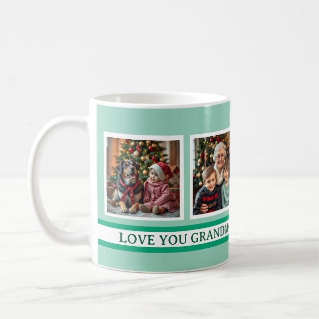Taza De Café Grandma's Angels | 4 Photo Template (Izquierda)