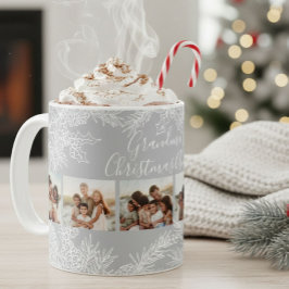 Taza De Café Grandma's Elegant Custom Christmas Photo Collage