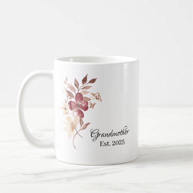 Taza De Café Grandmother Est. Year – Family Milestone (Izquierda)