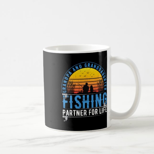 Taza De Café Grandpa And Granddaughter Fishing Buddies For Life (Derecha)