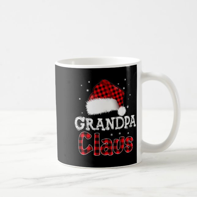 Taza De Café Grandpa Claus Christmas Red Plaid Pajama Family Ma (Derecha)