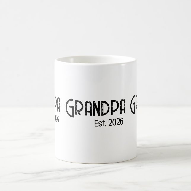 Taza De Café Grandpa Established est. year grunge text (Centro)