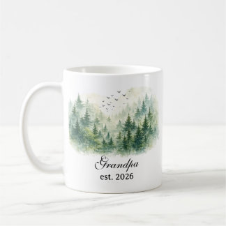 Taza De Café Grandpa Misty Forest Watercolor
