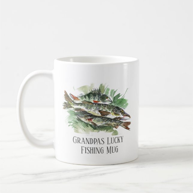 Taza De Café Grandpas Lucky Fishing Mug | Pike y Perch (Izquierda)