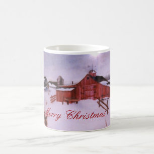 Taza De Café Granero rojo y granja en fuerte tazón de café de i